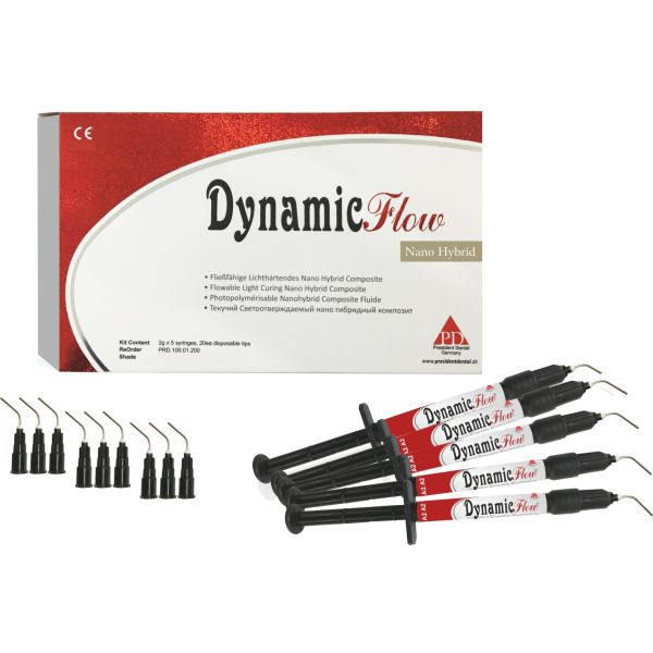 DYNAMIC FLOW KIT Light Cure Flowable Composite 5 x 2 gr Syringes